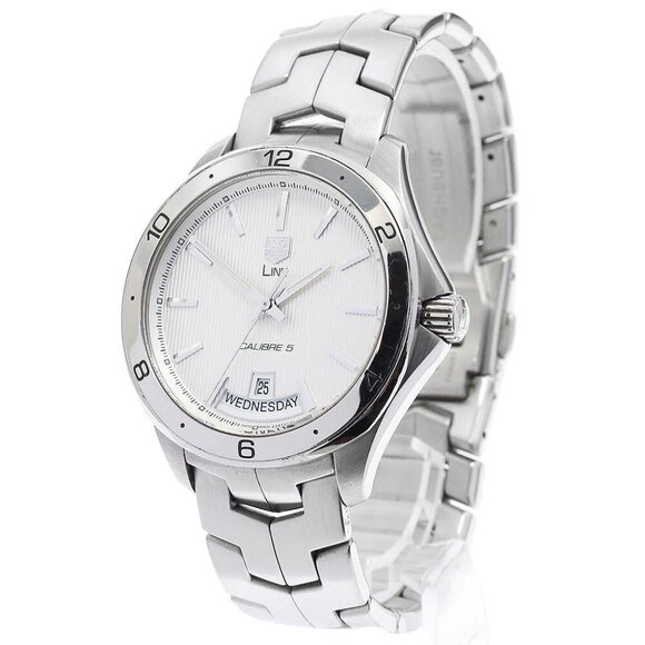 TAG HEUER Link WAT2011 Day date Silver Dial Automatic Men's Watch_888355 - Picture 1 of 12